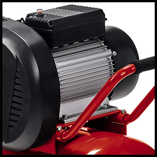 Einhell Compresor TE-AC 430/90/10 (3000 W, accionamiento por correa, 10 bar, depósito de 90 l, bomba lubricada por aceite, movilidad gracias a grandes ruedas, elevada potencia de salida)