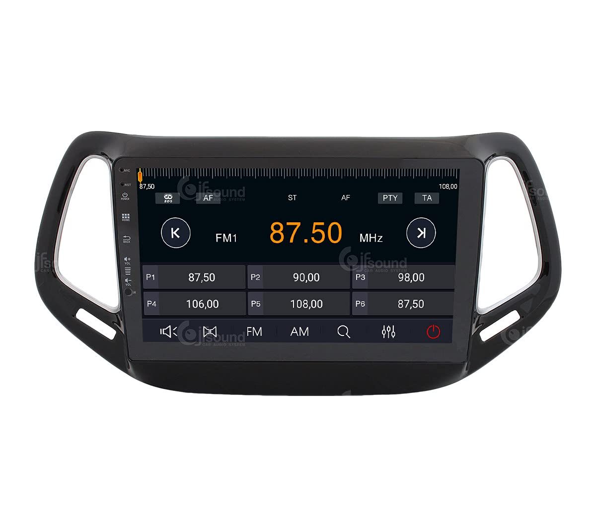 Autorradio de Ajuste Personalizado para Jeep Compass Android GPS Bluetooth WiFi Dab USB Pantalla táctil Full HD 10" procesador de 8 núcleos y comandos de Voz