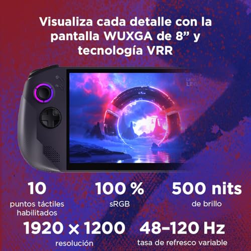 Lenovo Legion Go S - Consola Portátil Gaming 8" WUXGA (AMD Ryzen Z2 Go, 16 GB RAM, 512 GB SSD, AMD Radeon Graphics, 120 Hz, Wi-Fi 6E, SteamOS en Español) – Violeta Oscuro
