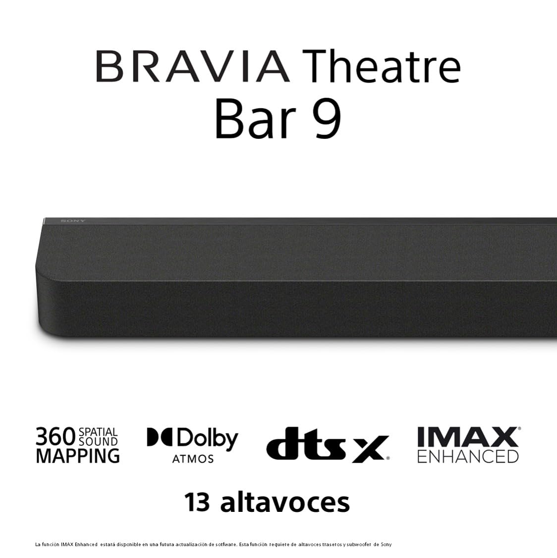 SONY BRAVIA Theatre Bar 9 – Barra de Sonido TV, Dolby Atmos®, 13 Altavoces, Wi-Fi®, Bluetooth®, 360 Spatial Sound Mapping, Modelo 2024