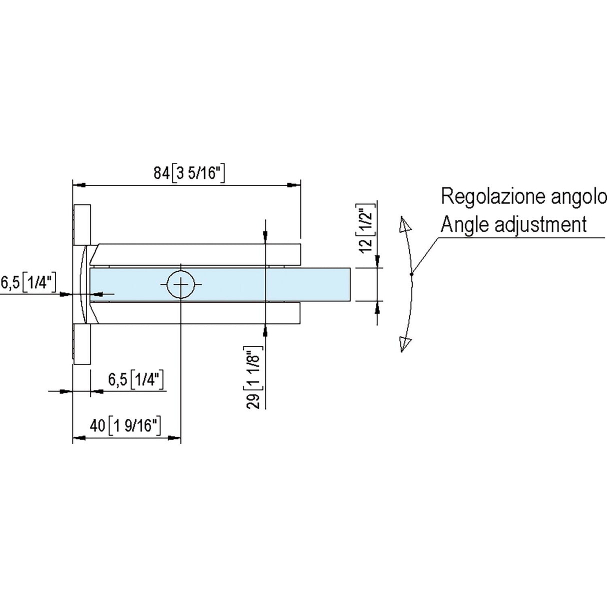 BILOBA 8910 - Bisagra para puerta de cristal (8-13,52 mm, con ajuste de posición cero, acero inoxidable mate)