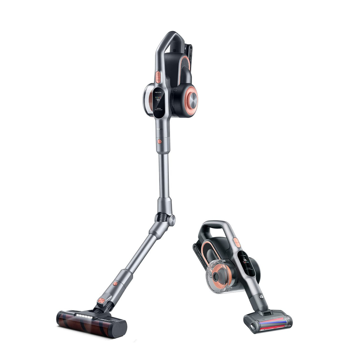 Jimmy H10 Pro - Aspiradora eléctrica inalámbrica Flexible, batería extraíble, 600 W, 245 AW y 25 Kpa Potencia, autonomía de 90 Minutos, Pantalla LED Inteligente, Filtro HEPA y estación de Carga