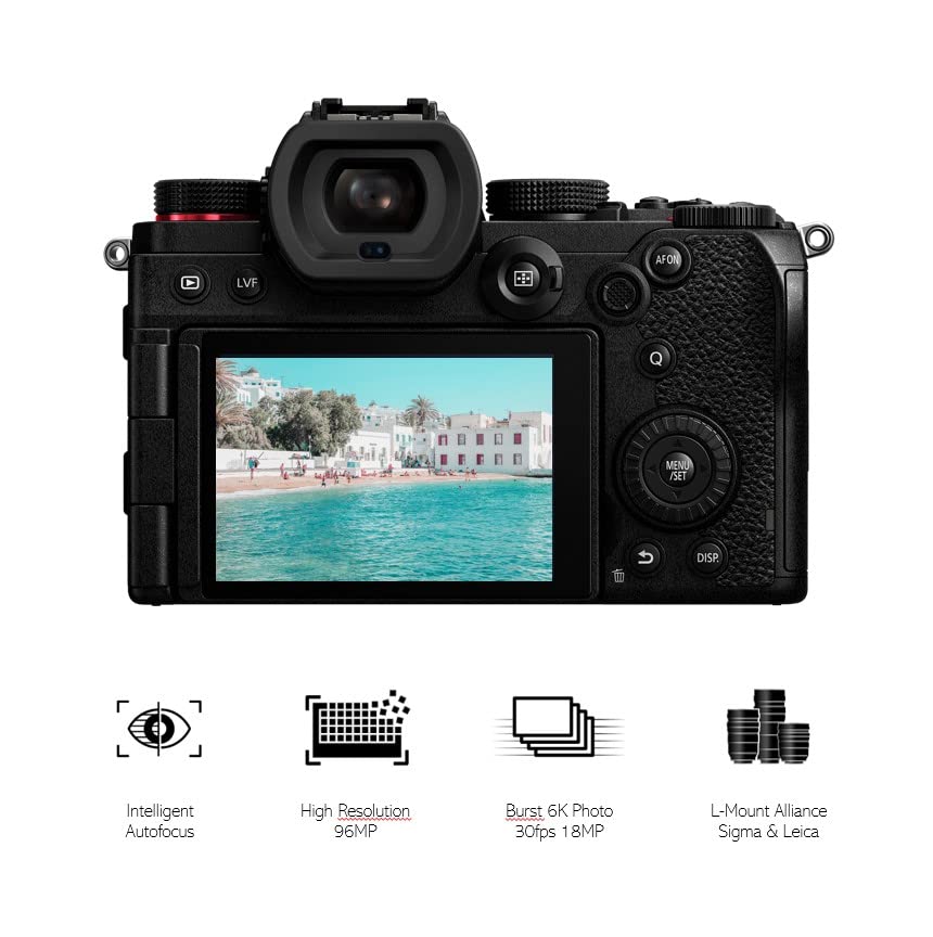 Panasonic LUMIX S DC-S5AM Cámara Evil de 24.2 MP, Sensor CMOS de Fotograma Completo, Video 4K 60p/50p 10-bit, Función AF Rápida y Precisa, Tecnología de Detección en Tiempo Real, Negro