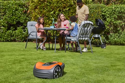 Flymo EasiLife GO 400 Cortacésped robótico para el césped Cuidado Fácil instalación e instalación. Práctico Control de Aplicaciones. Silenciosamente Cortar de Forma Segura hasta Metros