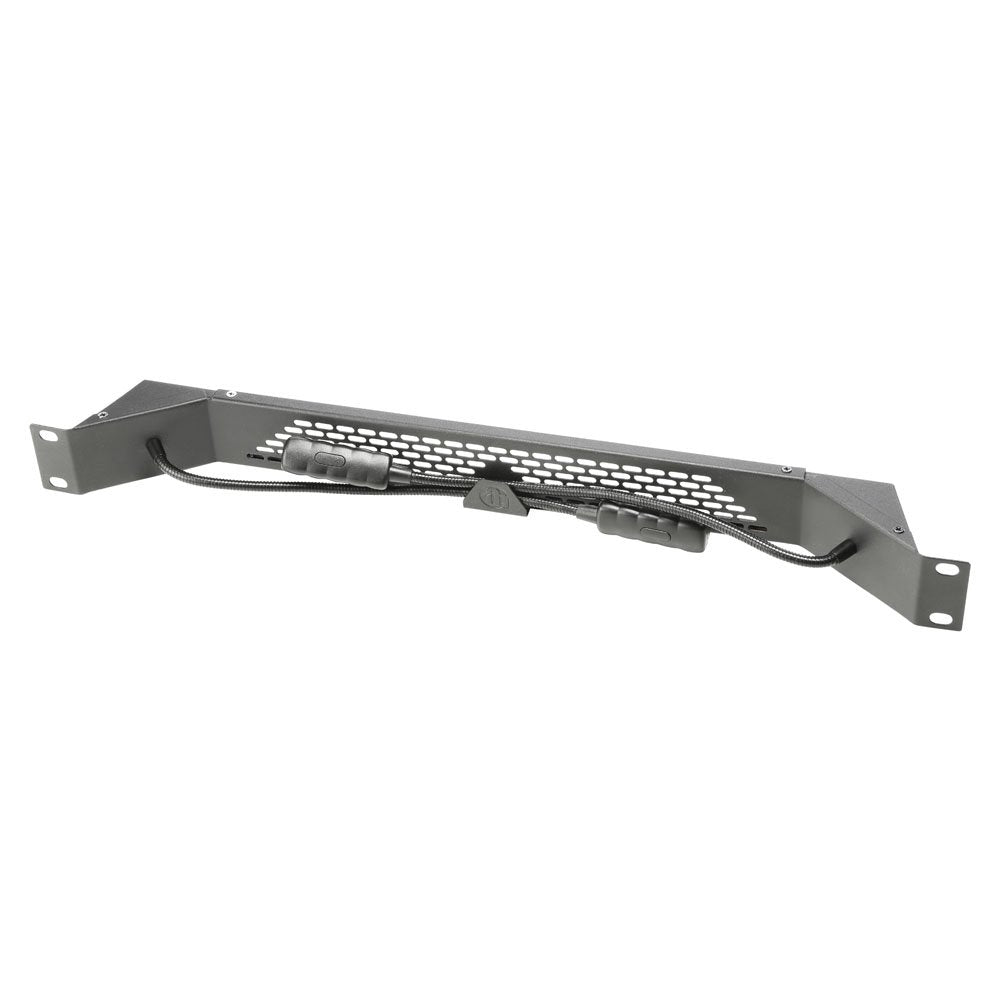 Adam Hall 19" Parts 87463 ULTRA C - Panel de iluminación LED COB para rack con dos lámparas flexo y selector de color