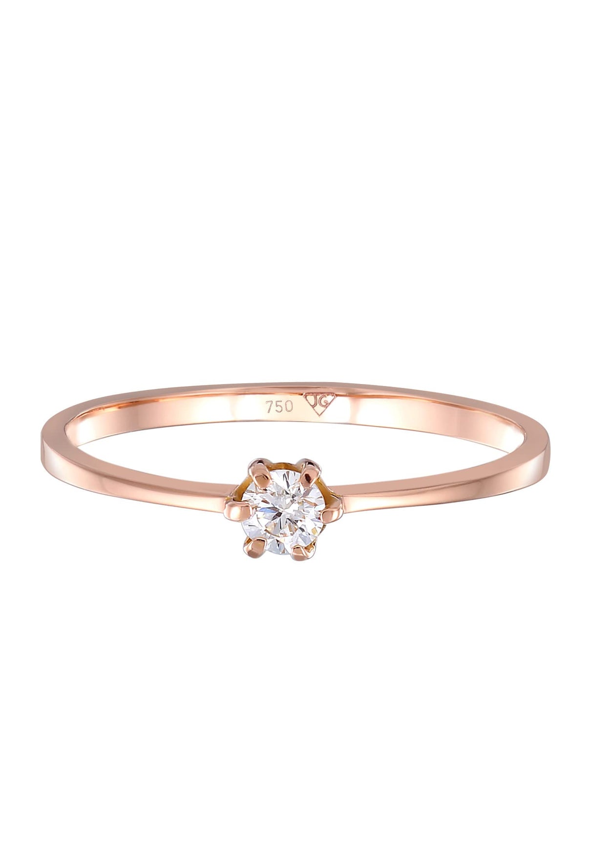Elli Anillos Solitär Verlobung Diamant (0.11 ct.) 750 Roségold