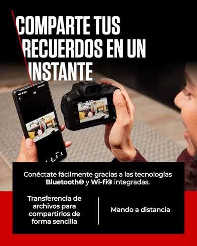 CANON EOS R100 Cámara Mirrorless + Objetivo RF-S 18-45 mm F4.5-6.3 IS STM + RF-S 55-210 mm F5-7.1 IS STM, Cámara Evil APS-C (24,1 MP) -4 EV, Vídeo 4K 25 fps, Dual Pixel CMOS AF, Negro