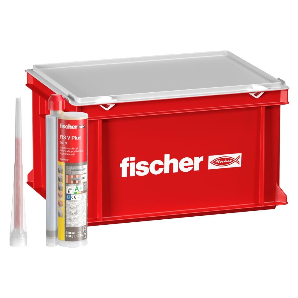 fischer V Estuche de 20 Cartuchos de Resina de Vinilo (360 ml) + 40 boquillas mezcladoras FIS MR Plus, Talla única