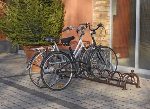 Mottez Versailles - Aparcabicicletas para 5 Bicicletas, Color marrón