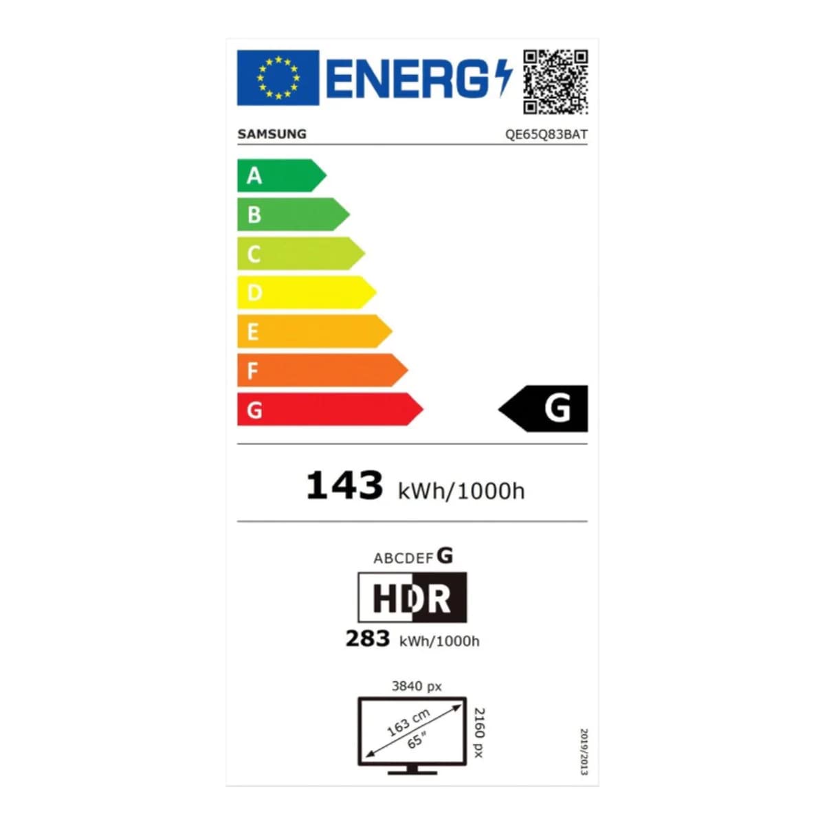 Samsung Smart TV, QLED UHD 4K, Pantalla 65", 3840 x 2160 píxeles, Clase de eficiencia energética A