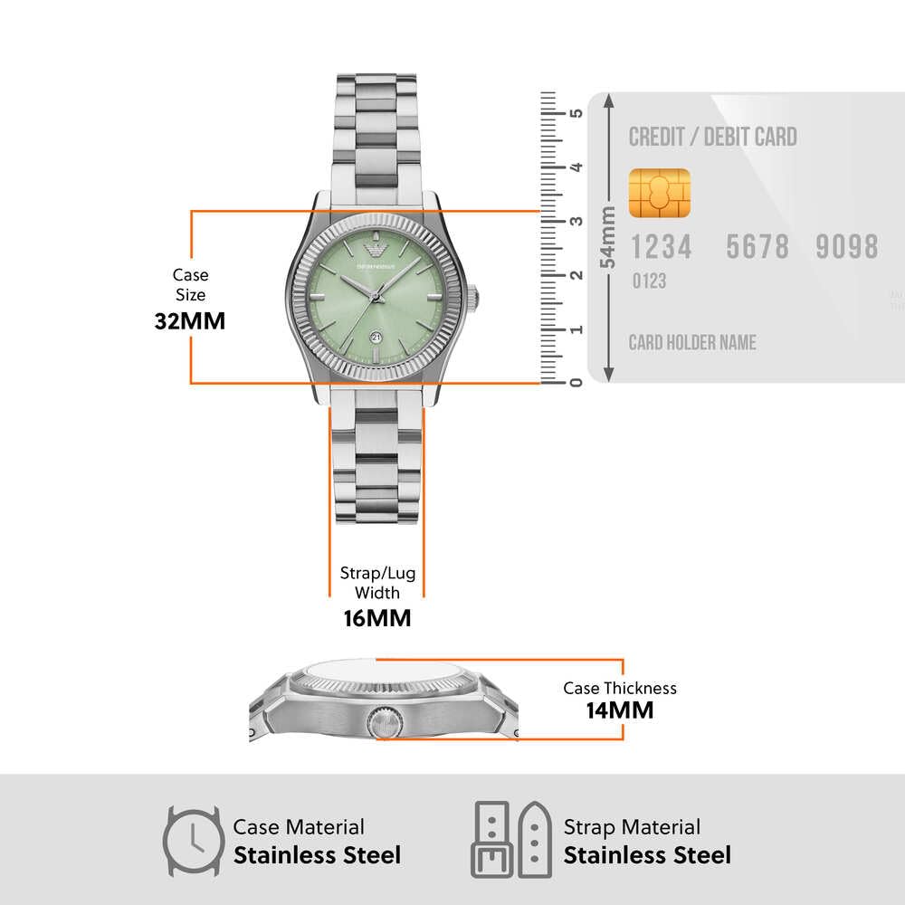 EMPORIO ARMANI Reloj Analógico para Mujeres de Cuarzo con Correa en Acero Inoxidable AR11656