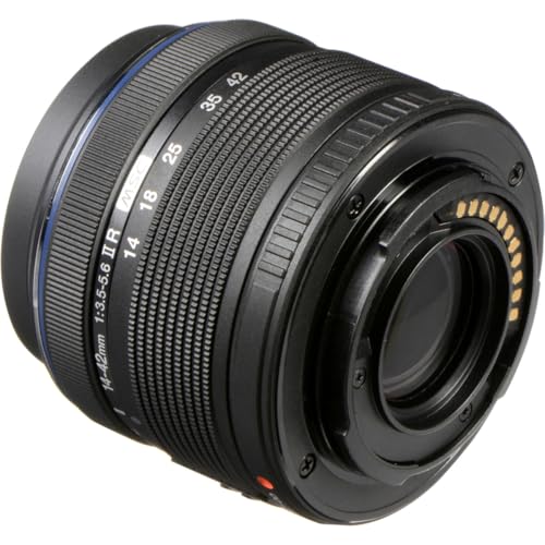 Olympus M.Zuiko Digital 14-42mm F3.5-5.6 II R Lens, for Micro Four Thirds Cameras (Black)