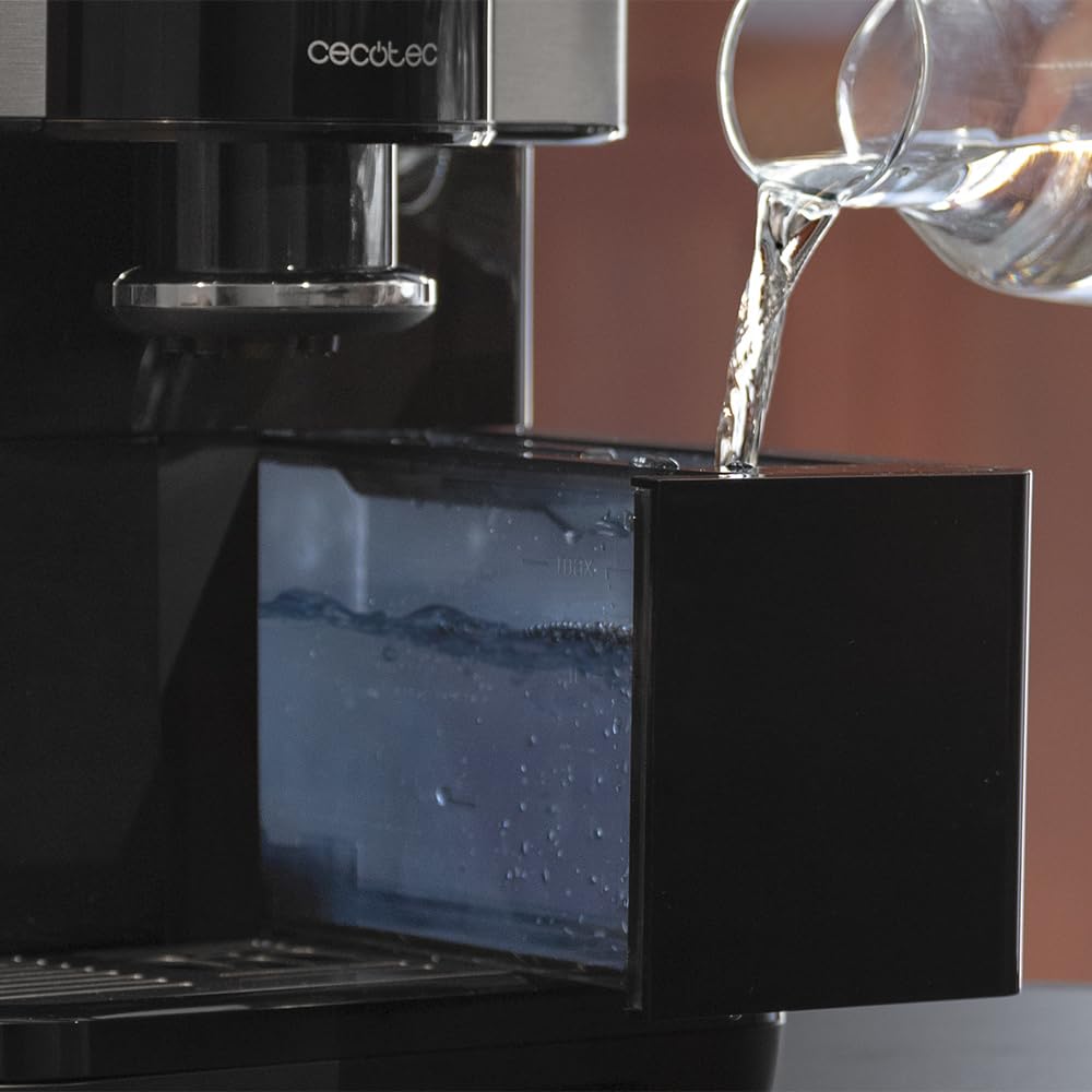 Cecotec Cafetera superautomática Táctil Cremmaet Spin. 1450W, 19 Bares, Pantalla TFT, Sistema Thermoblock, Limpieza Automática, Depósito de 290g de Café en Grano, 1,5L de Agua y 600ml de Leche