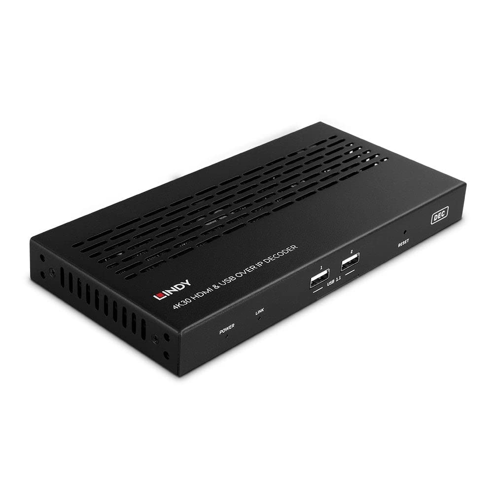Lindy 38397 4K30 HDMI y USB sobre IP Extensor - Decodificador