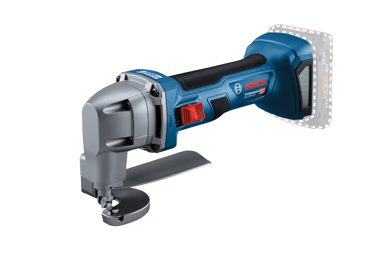 Bosch Professional 18V System GSC 18V-16 E - Cizalla de metal a batería (Brushless, 3200 cpm, corte aluminio max. 2,2 mm, motor Brushless, sin batería, en caja)