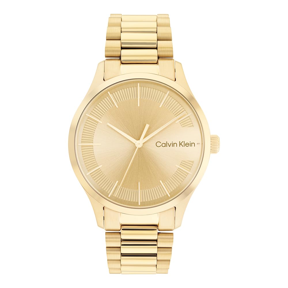 Calvin Klein Reloj Analógico de Cuarzo para Hombre y Mujer Colección Iconic con Pulsera de Acero Inoxidable
