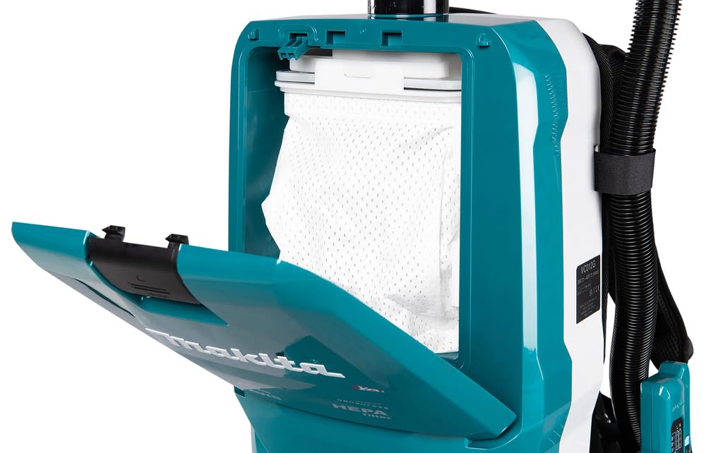 Makita VC012GZ01 Aspiradora de Mochila sin escobillas, 3 Velocidades, Azul
