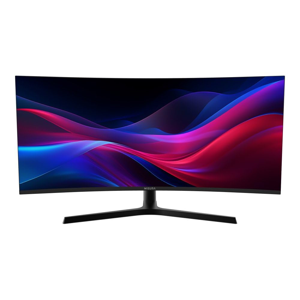 MISURA | Monitor Gaming 34" Curvo | 165 Hz | UW QHD, 21:9 | 1ms | HDR | FreeSync, GSync, Overdrive, Flicker Free | HDMI*2, DP | 4000:1 | Pip & PBP | Luz de respiración RGB | VESA - EG34RWA