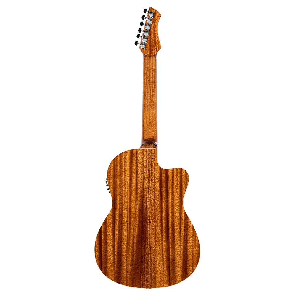 ORTEGA Perfomer Series Classical Guitar 44 Mástil delgado, Caja fina, Zurdo Abeto y Preamp y funda RCE238SN-FT-L