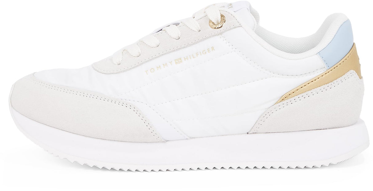 Tommy Hilfiger Runner Sneaker Mujer Essential Calzado Deportivo, Multicolor (White/Breezy Blue), 40
