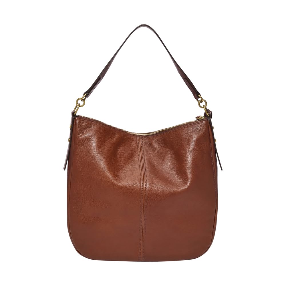 Fossil Bolso para mujer Jolie, Hobo de piel ecológica y ribetes de poliuretano marrón 30,48 cm largo x 12,7 cm ancho x 33,02 cm alto ZB1434200