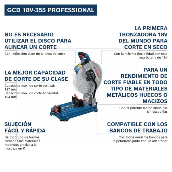 Bosch Professional tronzadora para metal a batería GCD 18V-355