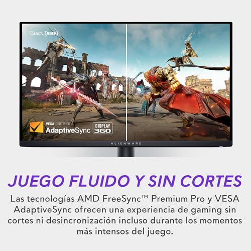 Alienware AW2725DF 27" QHD (2560x1440) Monitor Gaming, 360Hz, QD OLED, 0.03ms, AMD FreeSync Premium Pro, 99.3% DCI-P3, HDR400, USB-C, 2X DisplayPort, HDMI, 4X USB, 3 Años de Garantía