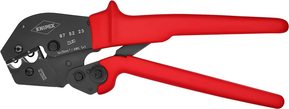 Knipex Alicate para crimpar terminales también para trabajar a dos manos bruñido, con fundas de plástico antideslizantes 250 mm 97 52 23