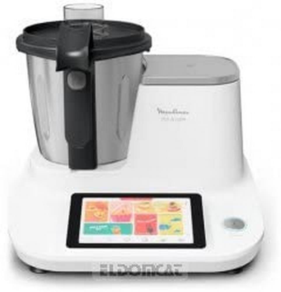 Moulinex HF506111 Click & Cook - Robot de cocina multifunción, 1400 W, 3,6L, 30 a 120 °C, pantalla táctil, 32 funciones, 10 programas automáticos, modo manual, con 600 recetas