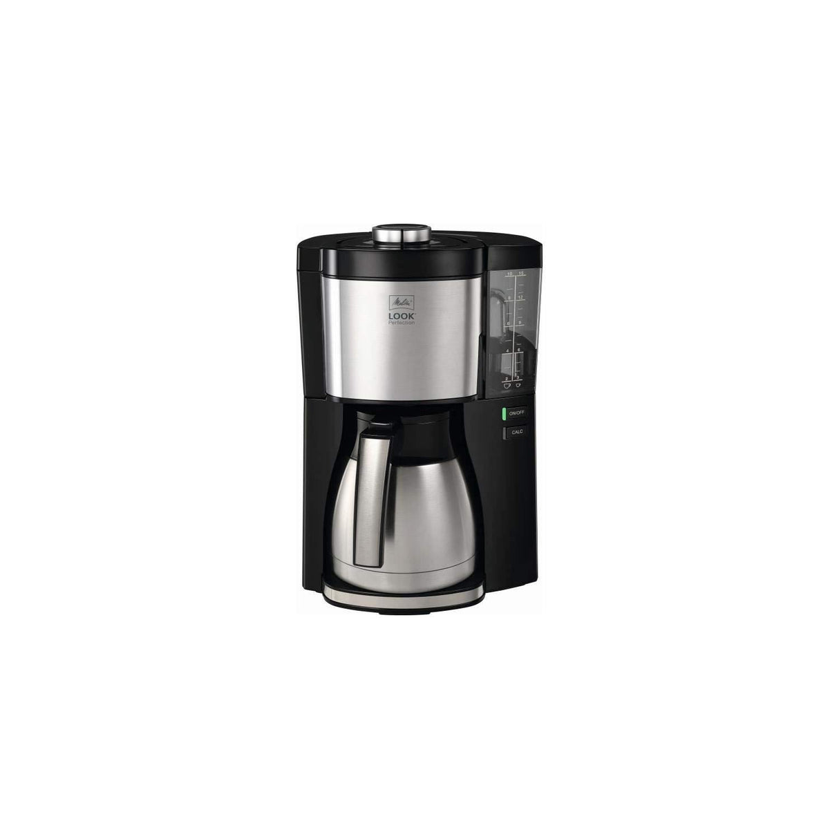 Melitta Look V Therm Perfection 1025-16 - Cafetera de goteo con jarra térmica y protección antical, cafetera de filtro con depósito extraíble, máquina de café para hasta 10 tazas, 1,25 L, negro