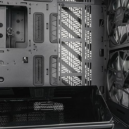 Cooler Master HAF 700 EVO Caja PC - Full Tower, Admite E-ATX, 5 Fans Preinstalados, Soportes de Radiador Giratorios, High-Airflow Cooling, Display LCD Real-Time, Aspas ARGB Edge-Lit