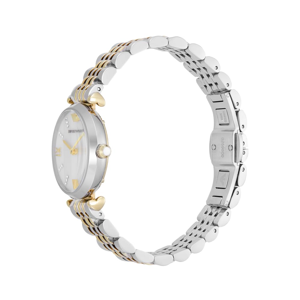 Emporio Armani Reloj Analógico para Mujeres de Cuarzo con Correa en Acero Inoxidable AR80078SET