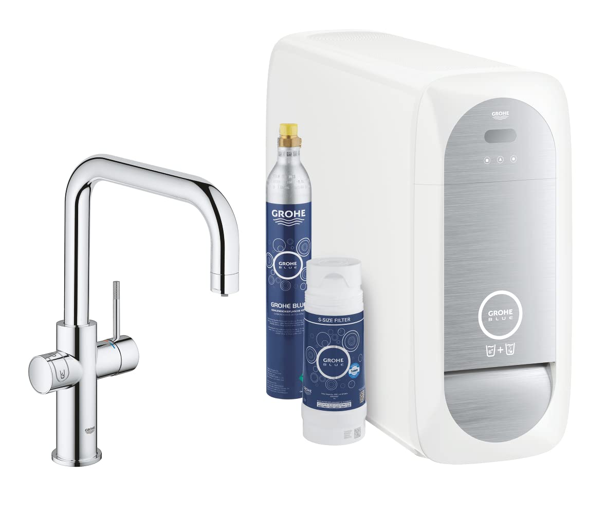 Grohe Blue Home Starter Kit - grifo de cocina con filtro de agua, caño en U (31456001)