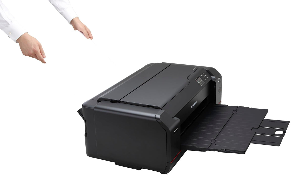 Canon ImagePROGRAF PRO-1000 Impresora Fotográfica Profesional, Sistema de Inyección de Tinta, WiFi, 12 Cartuchos de Tinta, hasta A2, Optimizador de Color, Impresión de Alta Velocidad, Negro