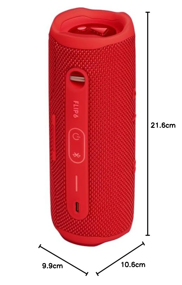 JBL Altavoz Bluetooth portátil Flip 6 Altavoz resistente al agua y al polvo IPX67, compatible con JBL PartyBoost, hasta 12h de batería, rojo