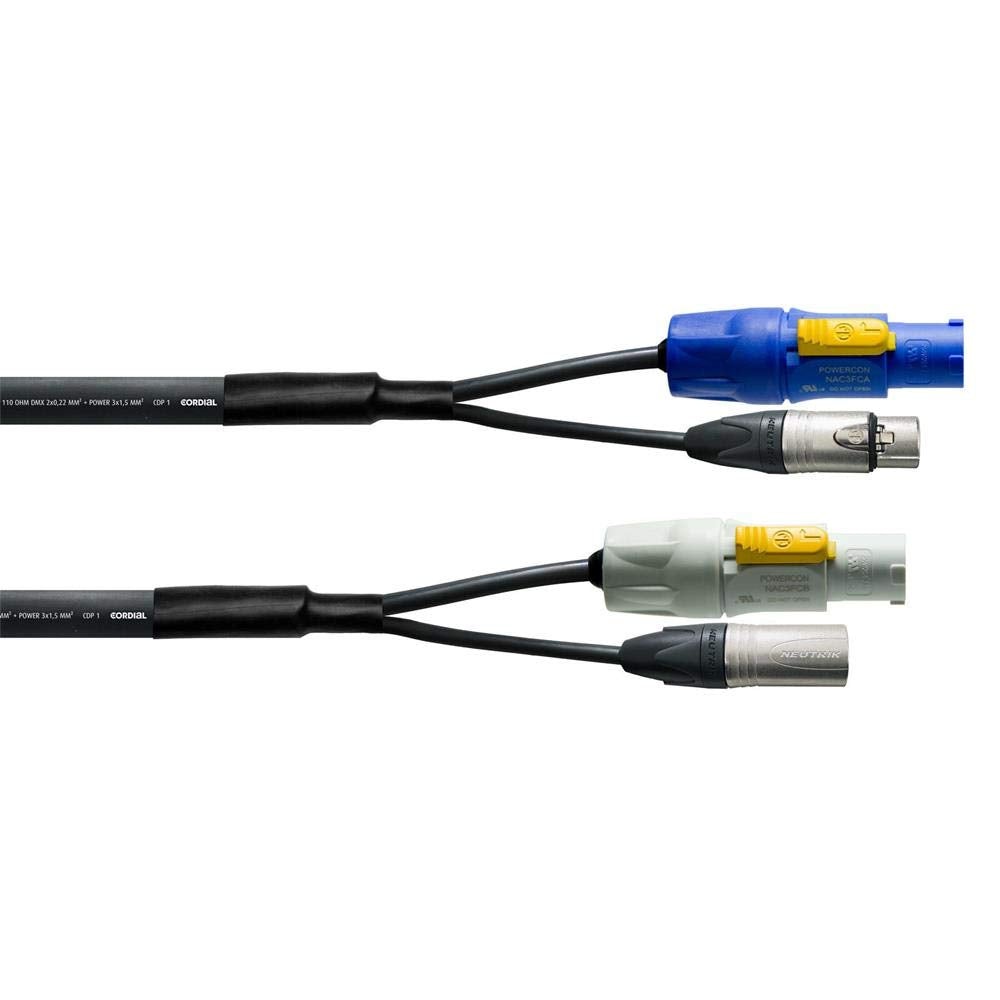 CORDIAL - Cable DMX XLR 5 puntos + PowerCON 5 m