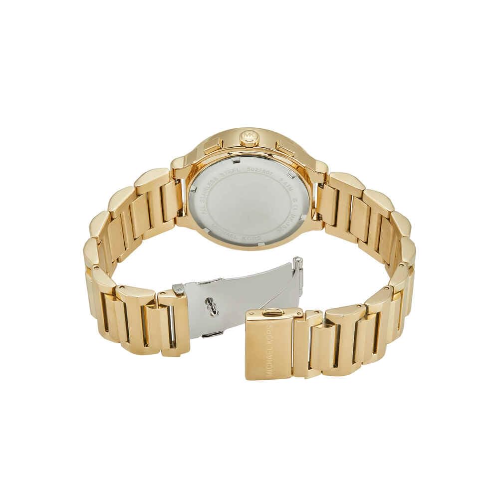Michael Kors Reloj Gramercy para Mujer, Movimiento cronógrafo de Cuarzo con Correa de Acero Inoxidable, 40 mm, Tono Oro