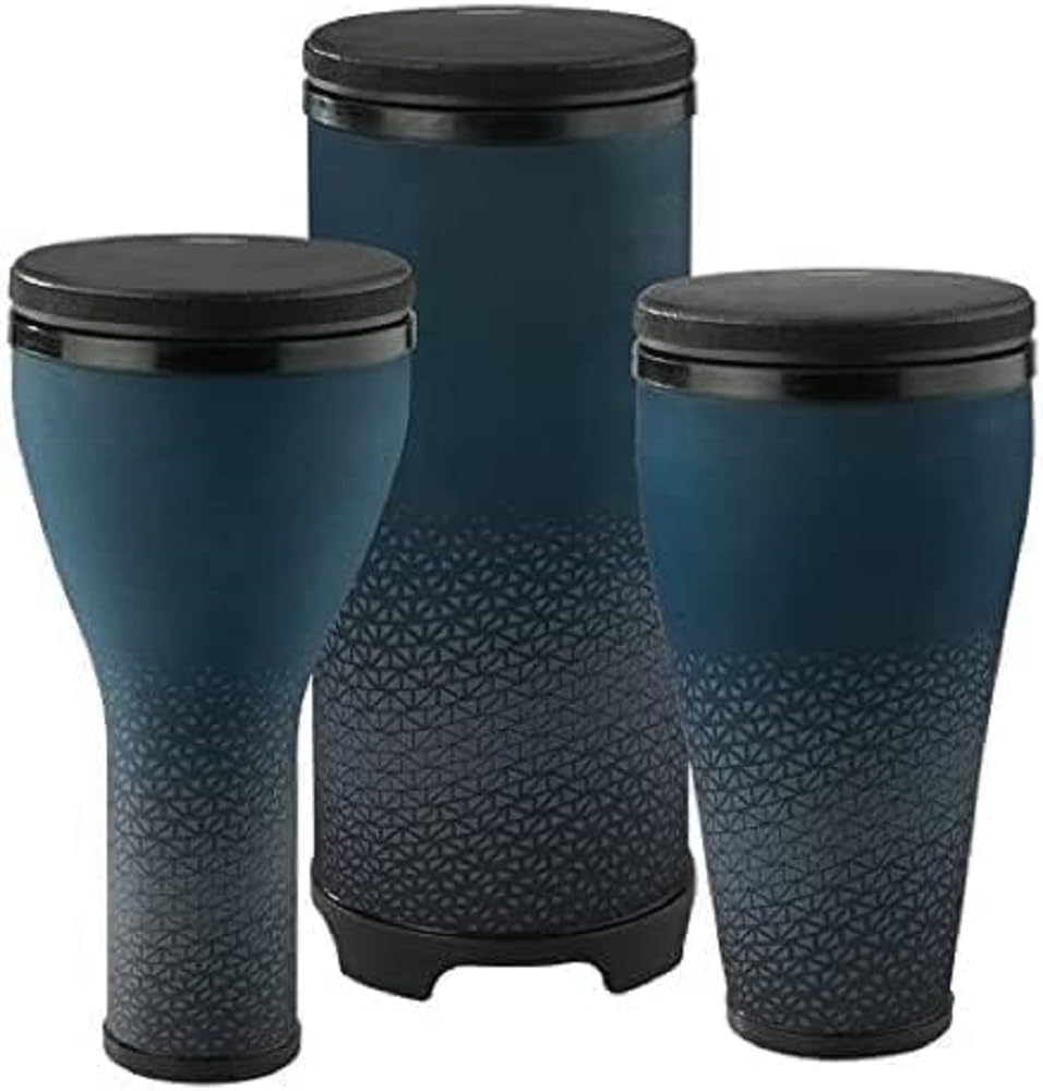 Remo World Percussion Sets Festival Combo Pack (1x Djembe, 1x Timbau, 1x Tubano) Azul Real DP-2510-AA 63