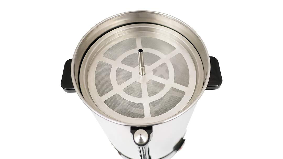 Saro Cafetera Gastro con filtro redondo, modelo Saromica 6005, cafetera industrial (6,75 litros, 40 tazas de café, función de preparación y conservación del calor), plata 317-1000