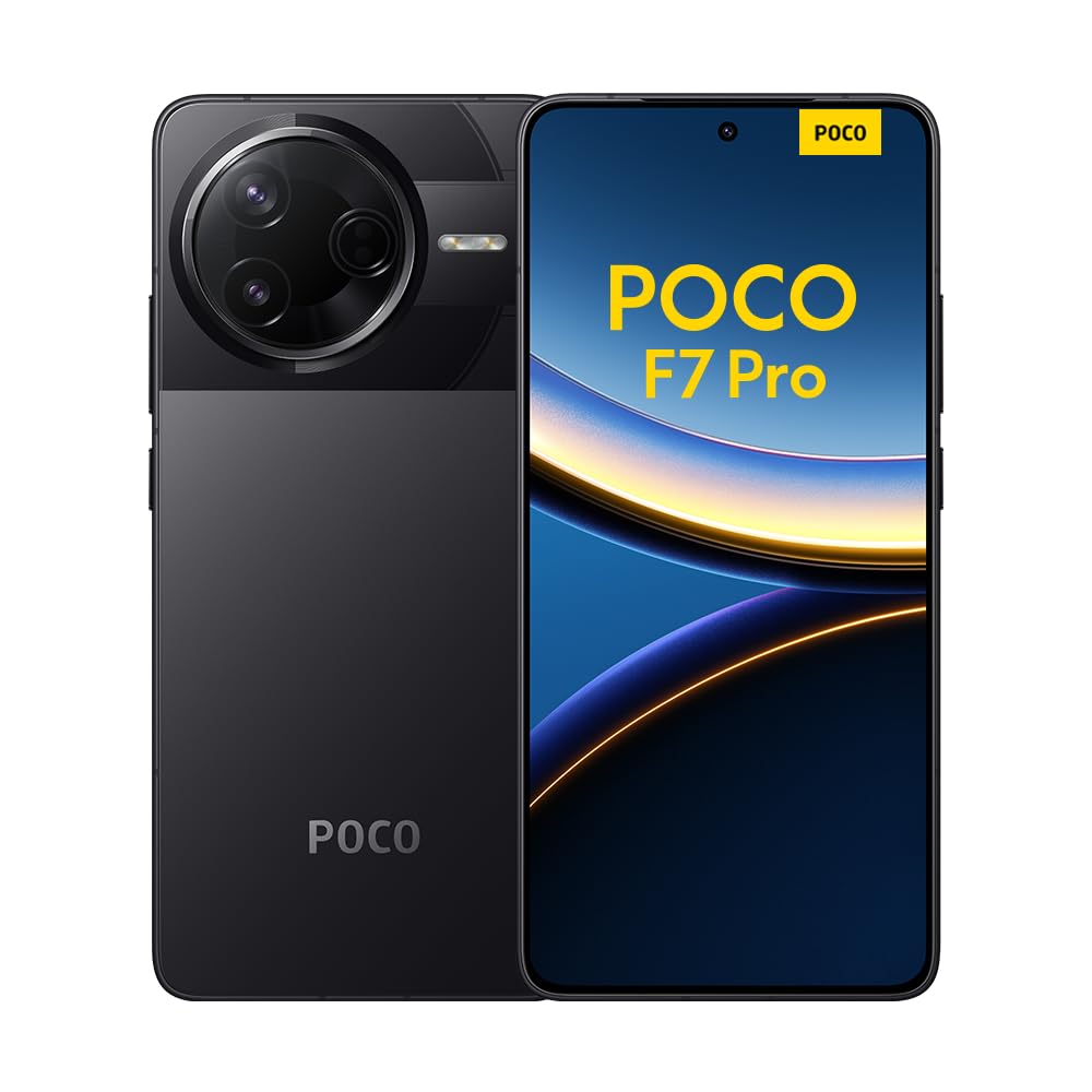 Xiaomi POCO F7 Pro - Smartphone de 12+512GB, Cámara Dual de 50 MP con OIS, Pantalla de 6,67" 2K Flow AMOLED 120 Hz, Snapdragon 8 Gen 3, Hypercharge 90W, Cargador no Incluido, Negro (Versión ES)