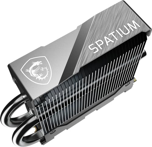 MSI SPATIUM M580 PCIe 5.0 NVMe M.2 4TB FROZR - Disco SSD Interno de 4 TB con radiador, PCIe 5.0 NVMe M.2, Lectura de 14100 MB/s y Escritura 12600 MB/s, 3D NAND, 3000 TBW, garantía de 5 años