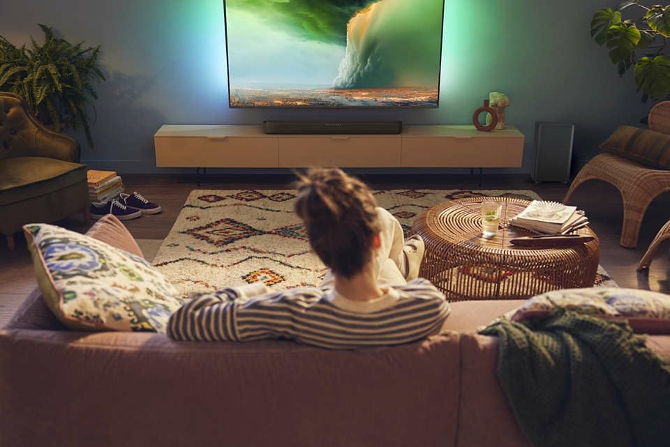 Philips TAB5309 Barra de Sonido 2.1 con subwoofer inalámbrico - Canales 2.1 de 240W, DTS Virtual X, Bluetooth 5.4, HDMI ARC, conexión óptica y conectividad USB - Gris Oscuro