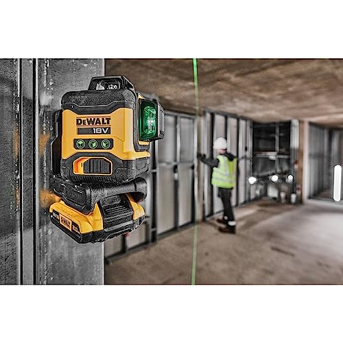 DEWALT DCLE34031D1-QW - Nivel láser autonivelante verde de 3 líneas 360° con batería 18V Li-Ion 2Ah