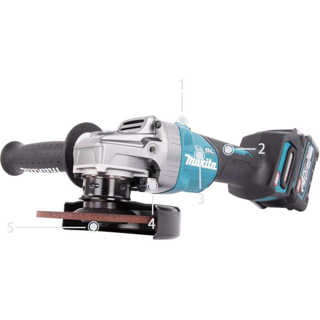 Makita GA023GZ amoladora angular sin escobillas, 40 V (sin batería, sin cargador)