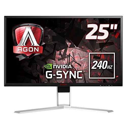 AOC AGON AG251FG - Monitor gaming de 25" Full HD (1920x1080, 240 Hz, 1 ms, TN, G-Sync, 400 cd/m, HDMI 1x1.4, Displayport 1x1.2) Negro/plata