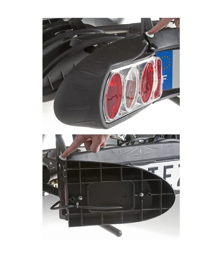 Mottez A021P3RA - Plataforma portabicicletas con Enganche para 3 Bicicletas (Platinium)