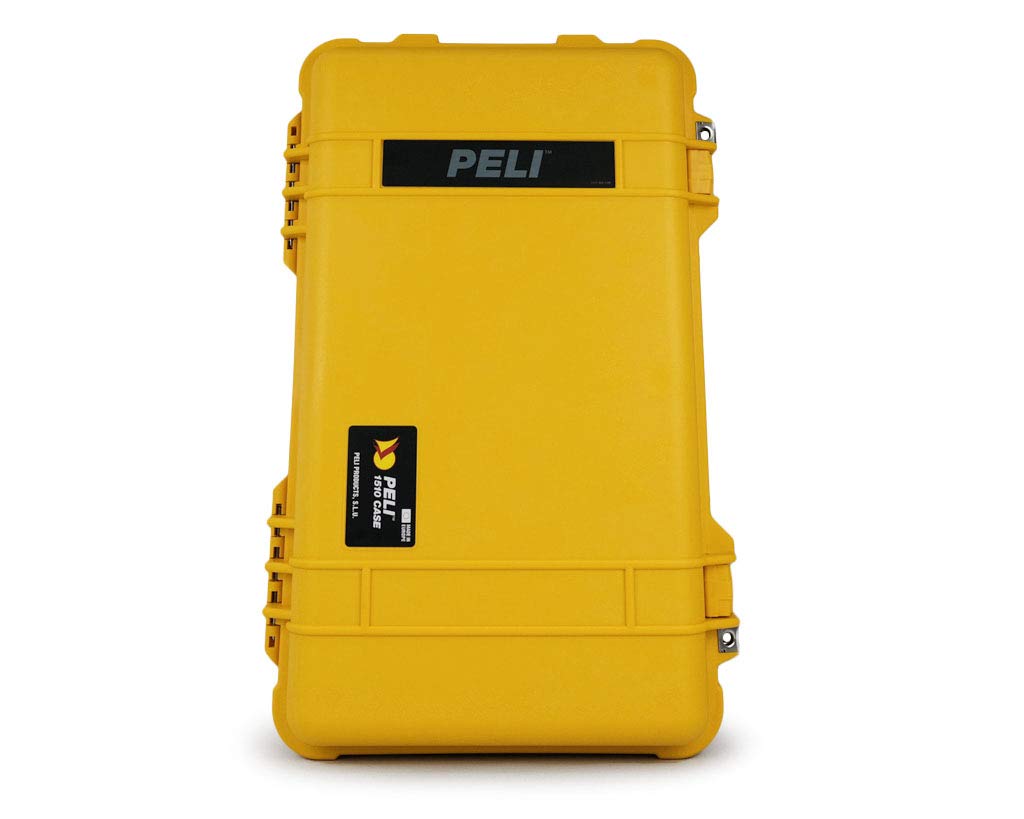 Peli 1510 Maleta rugerizada con asa Extensible y Ruedas de Alto Rendimiento, IP67 estanca e Impermeable al Polvo, 27L de Capacidad, Fabricada en Alemania, con Espuma, Color Amarillo (1510-000-240E)
