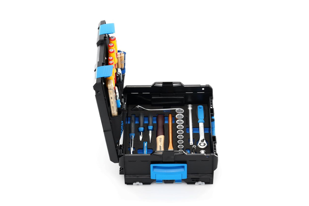 GEDORE Caja de herramientas L-BOXX 136, Juego de 58 piezas, Llena, Herramientas para trabajo y bricolaje, En caja de plástico, 1100-01
