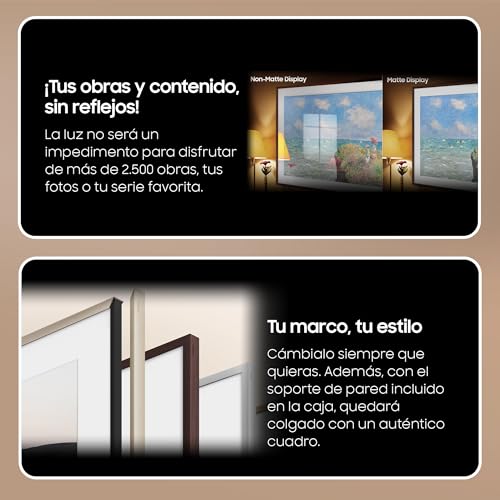 SAMSUNG TV The Frame 4K 2024 43LS03D Smart TV de 43" con Galería de Arte con Display Mate, Marcos Intercambiables, 100% Volumen de Color con Quantum Dot y One Connect y Cable Casi Invisible