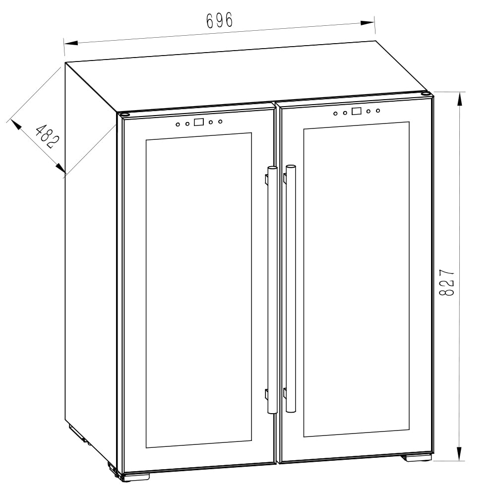 SVAN Vinoteca 36 Botellas Negro SVN3600D2. 60W, Display LED táctil, Pantalla Digital Exterior, 12 Rejillas Metálicas, Clase de Eficiencia Enérgetica G